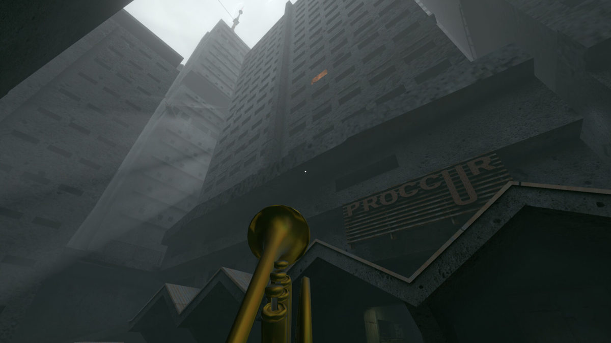 Explore a Brutalist city with climbing axes and a trumpet in this great free indie game