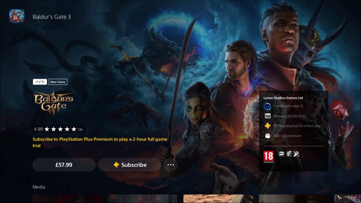 PlayStation Plus Premium Gets 2-Hour Baldur’s Gate 3 Trial and a 1-Hour Gollum Trial