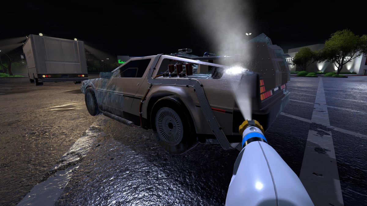 A Sneak Peek at the Cool Animations of the Back to the Future Special Pack for PowerWash Simulator