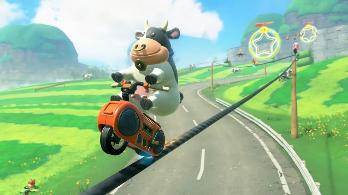 You Can Play as the Moo Moo Meadows Cow in Mario Kart World and the Internet Is Thrilled