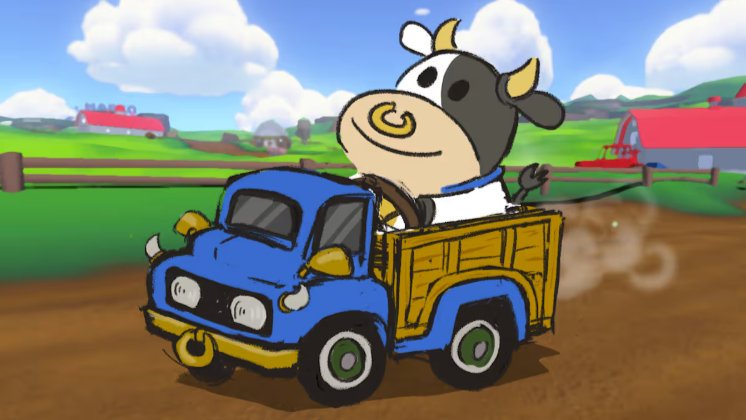 Nintendo Reveals ‘Silly Sketch’ of Mario Kart World Cow That Led to the Game’s Best New Character Becoming Playable