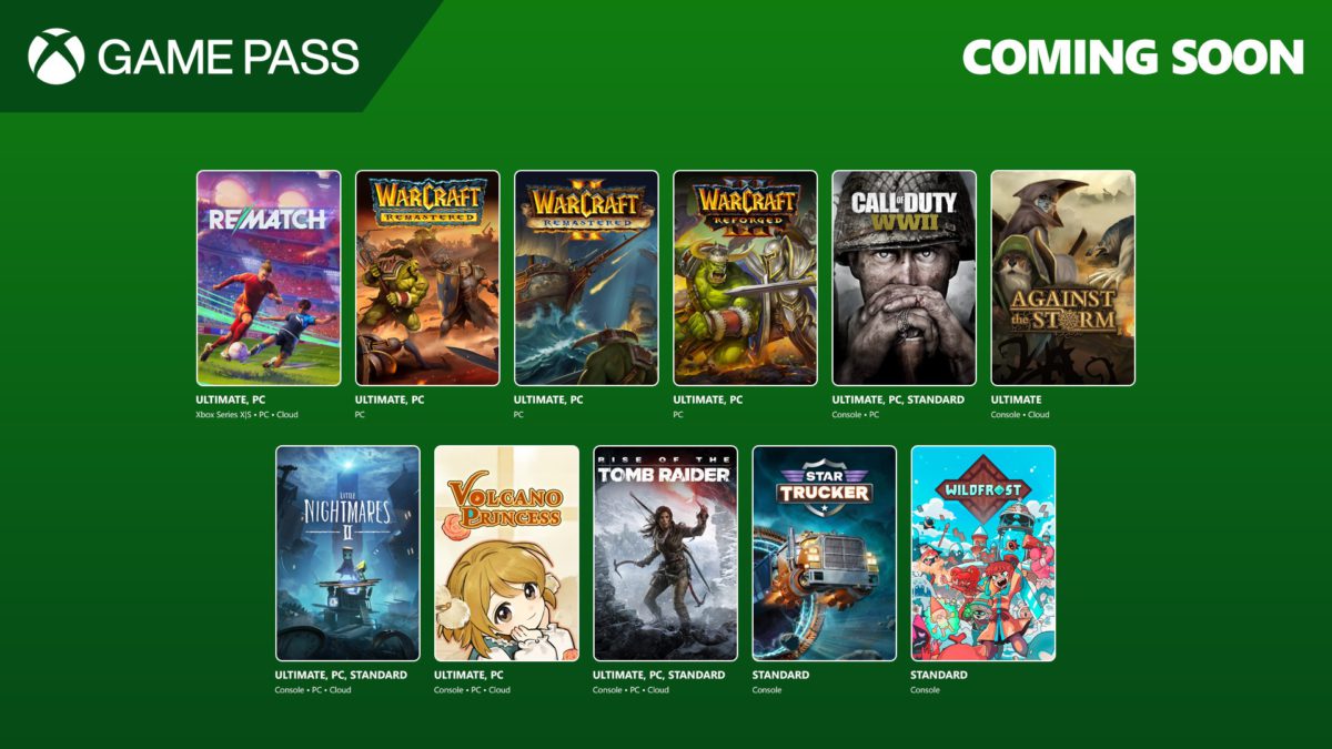 Coming to Game Pass: Rematch, Warcraft I & II: Remastered, Warcraft III: Reforged, Call of Duty: WWII, and More