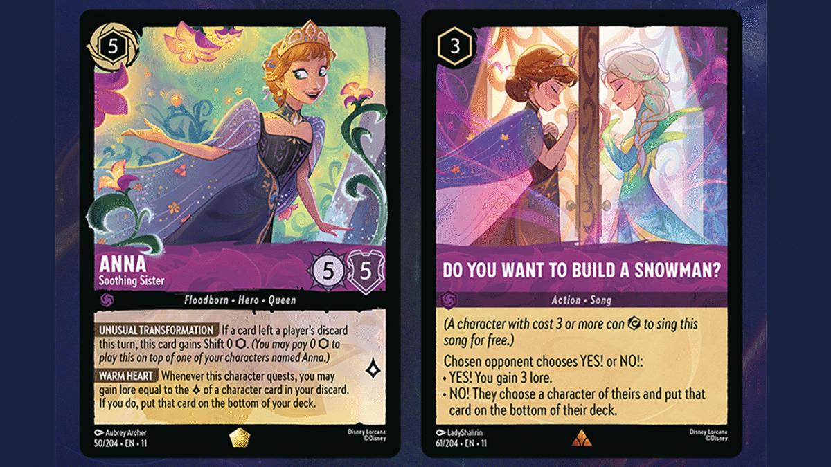 Exclusive: Frozen’s Anna – Soothing Sister and Do You Want to Build a Snowman? From Disney Lorcana’s Winterspell Set Revealed